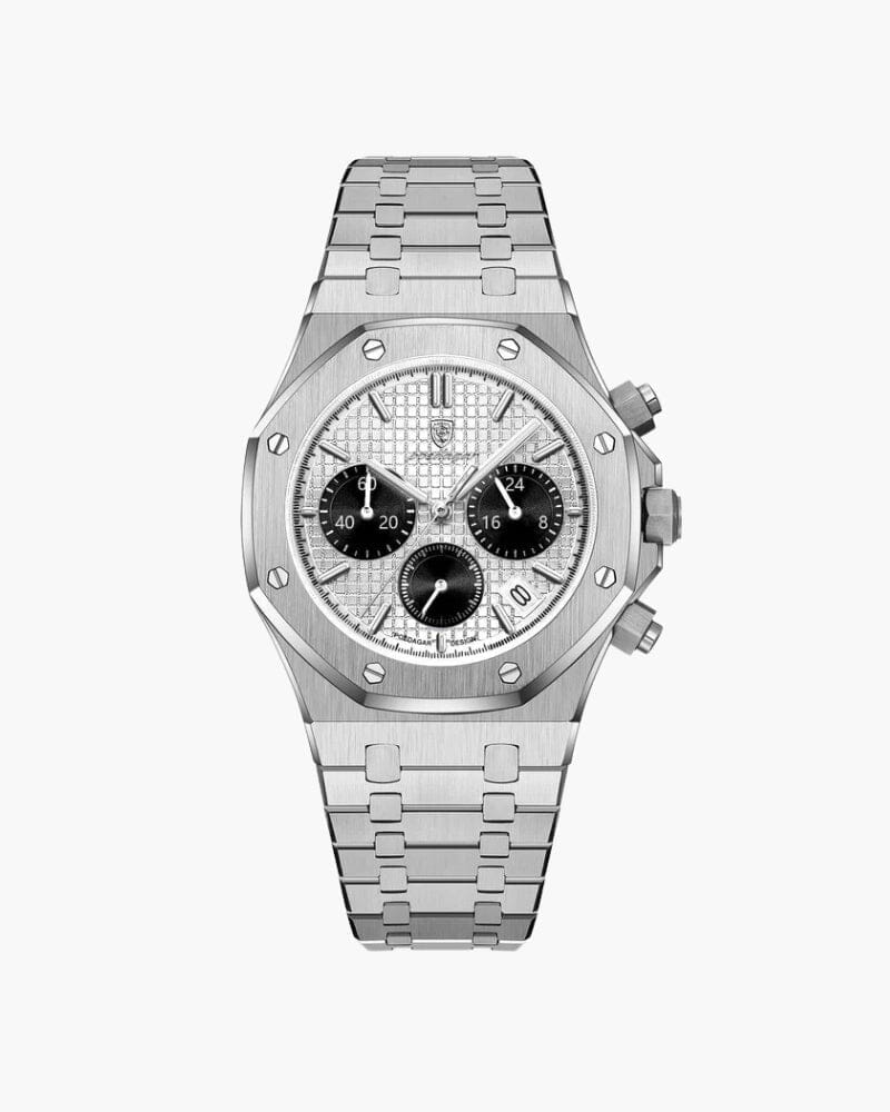Athens Chronograph Uhr Adelstein Silber