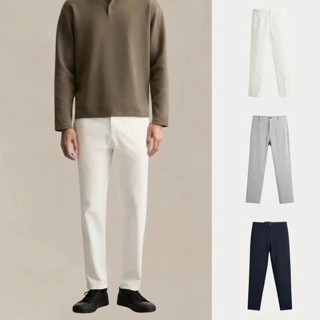 Kaufen Sie 1, erhalten Sie 3 – Chino-Set mit täglichem Rotationsschnitt Adelstein WEISS • GRAU • MARINEBLAU S