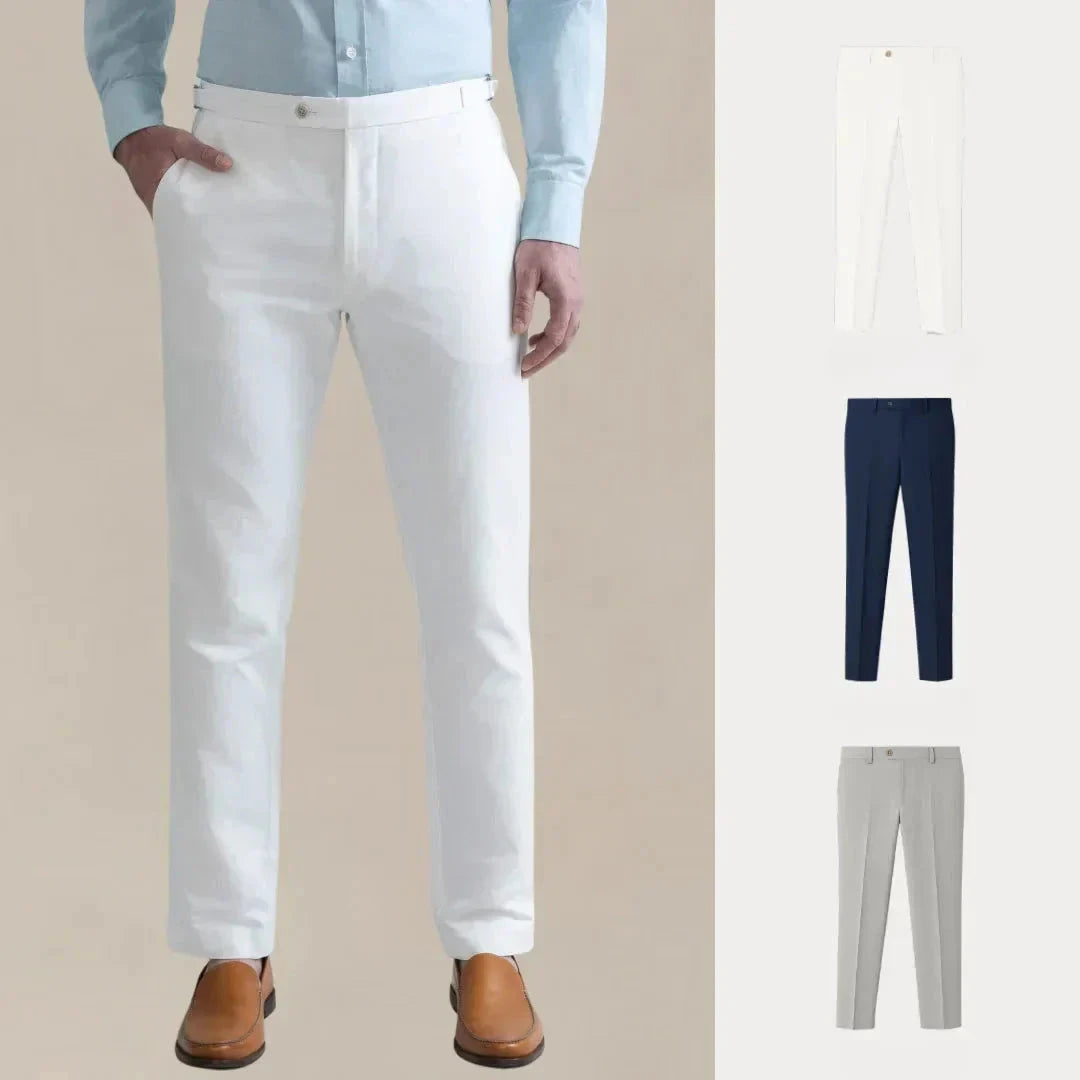 Kaufen Sie 1, erhalten Sie 3 – Comfort Line Chino-Hosen-Set Adelstein WEISS • MARINEBLAU • GRAU S