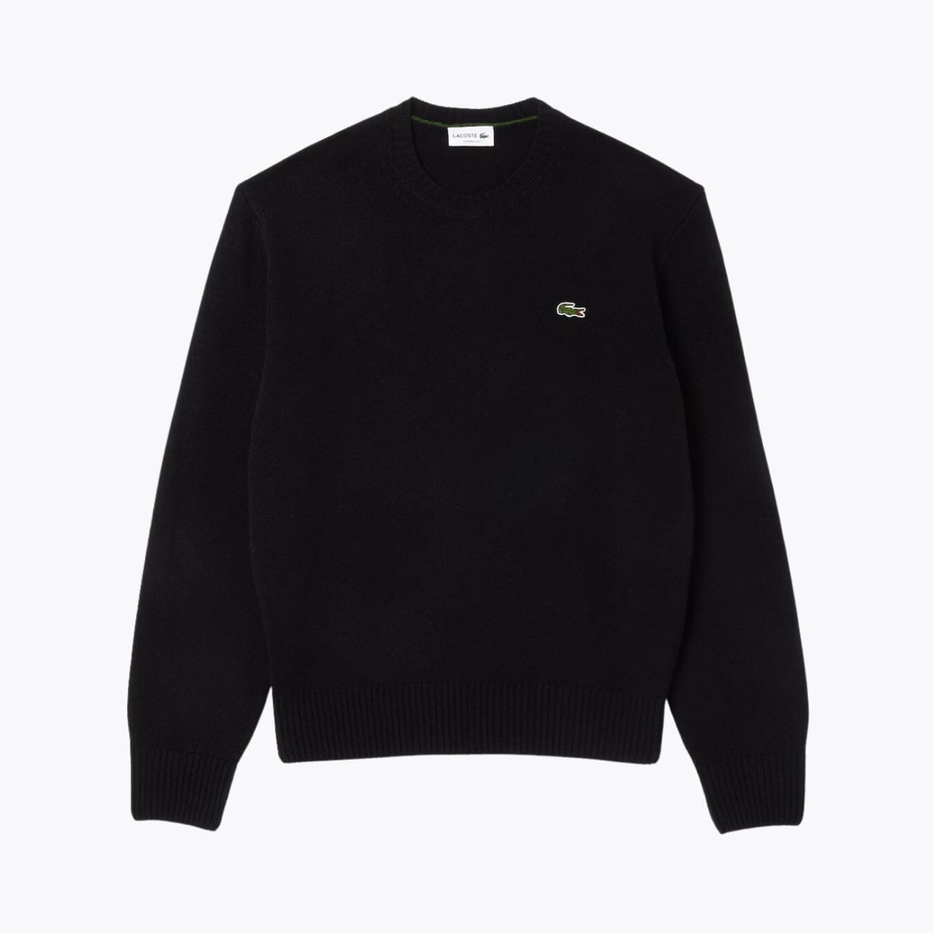 LC Carded Wool Crew Neck Sweater Lacoste Adelstein Black S