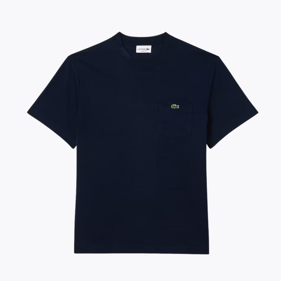 LC Cotton T-shirt with Breast Pocket Lacoste Adelstein Midnight blue S