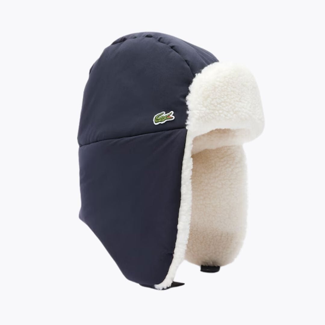 LC Fleece Lined Water-Repellent Chapka Lacoste Adelstein Navy blue / white