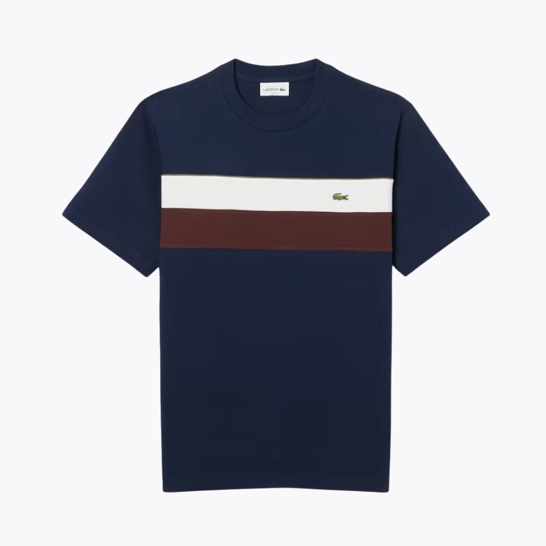 LC Jersey Colour-Block T-shirt Lacoste Adelstein Navy blue / white / brown S