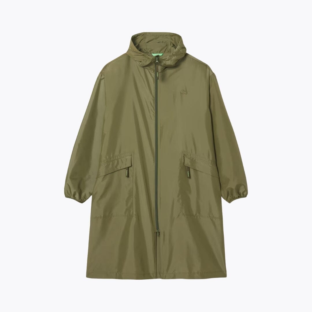 LC Long Packable Water-Repellent Parka Lacoste Adelstein Khaki green S