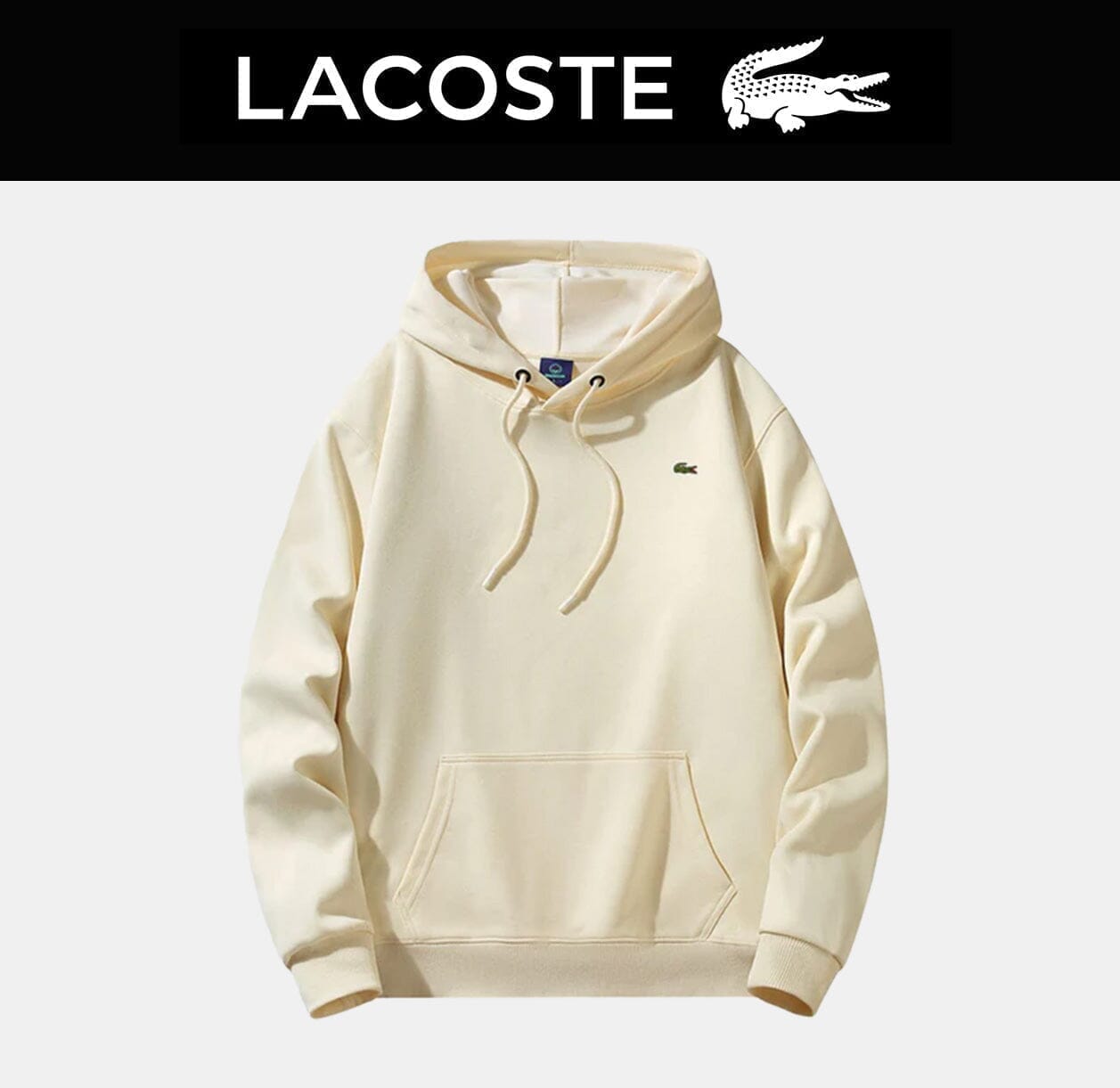 LC Men's Hoodie (Clearance) Lacoste Adelstein Beige S