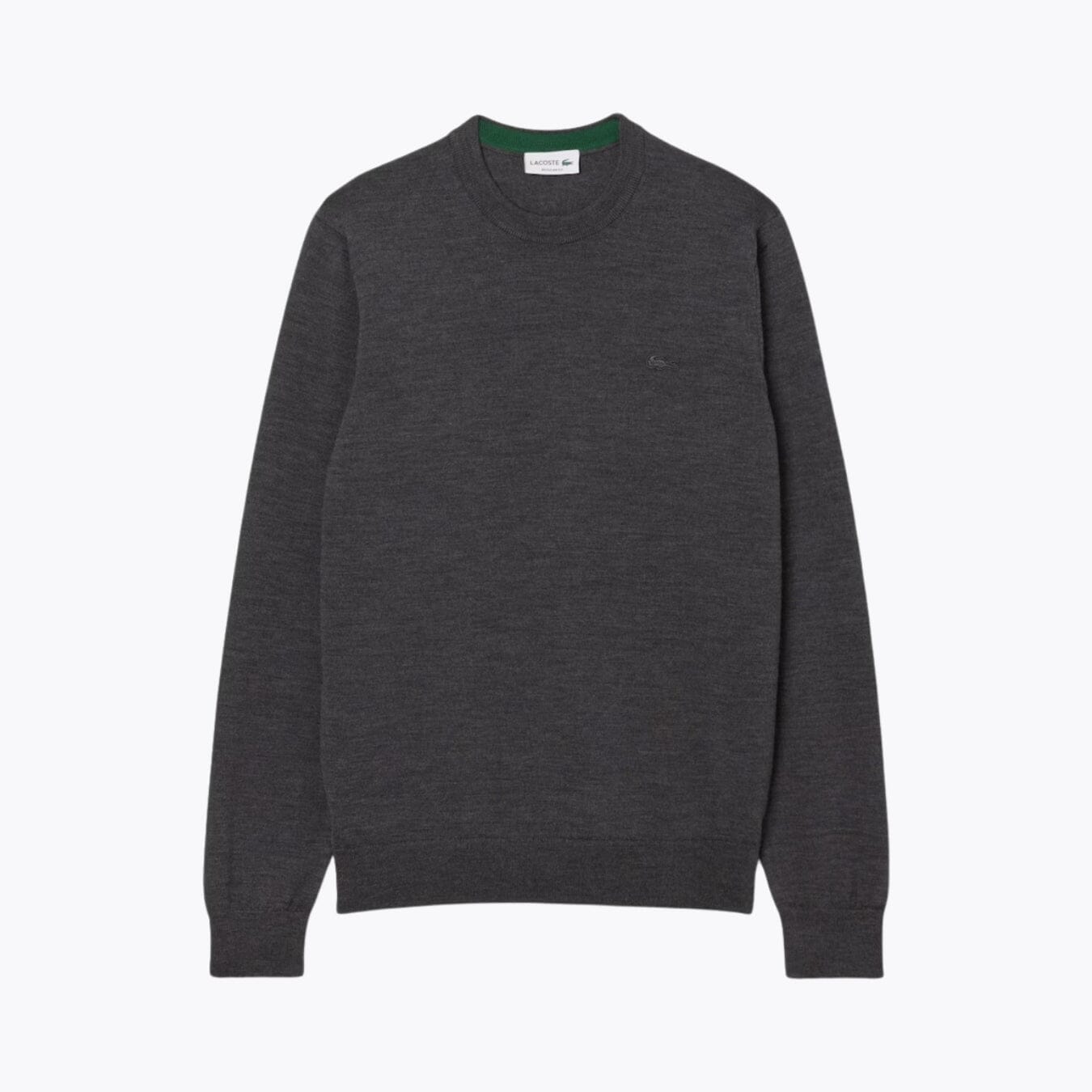 LC Merino Wool Crew Neck Sweater Lacoste Adelstein Grey S