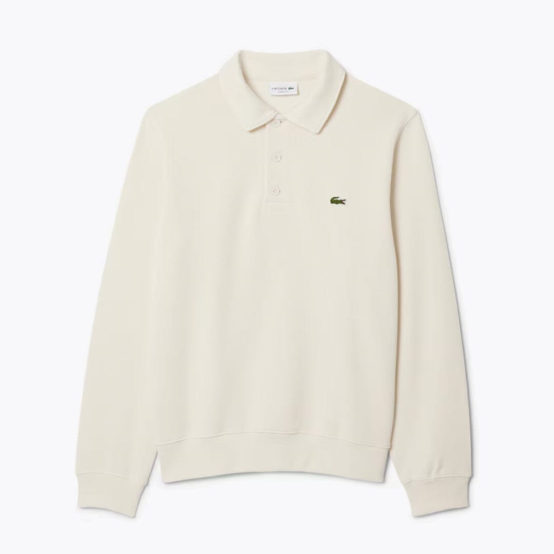 LC Ribbed Cotton Polo Collar Sweatshirt Lacoste Adelstein White S