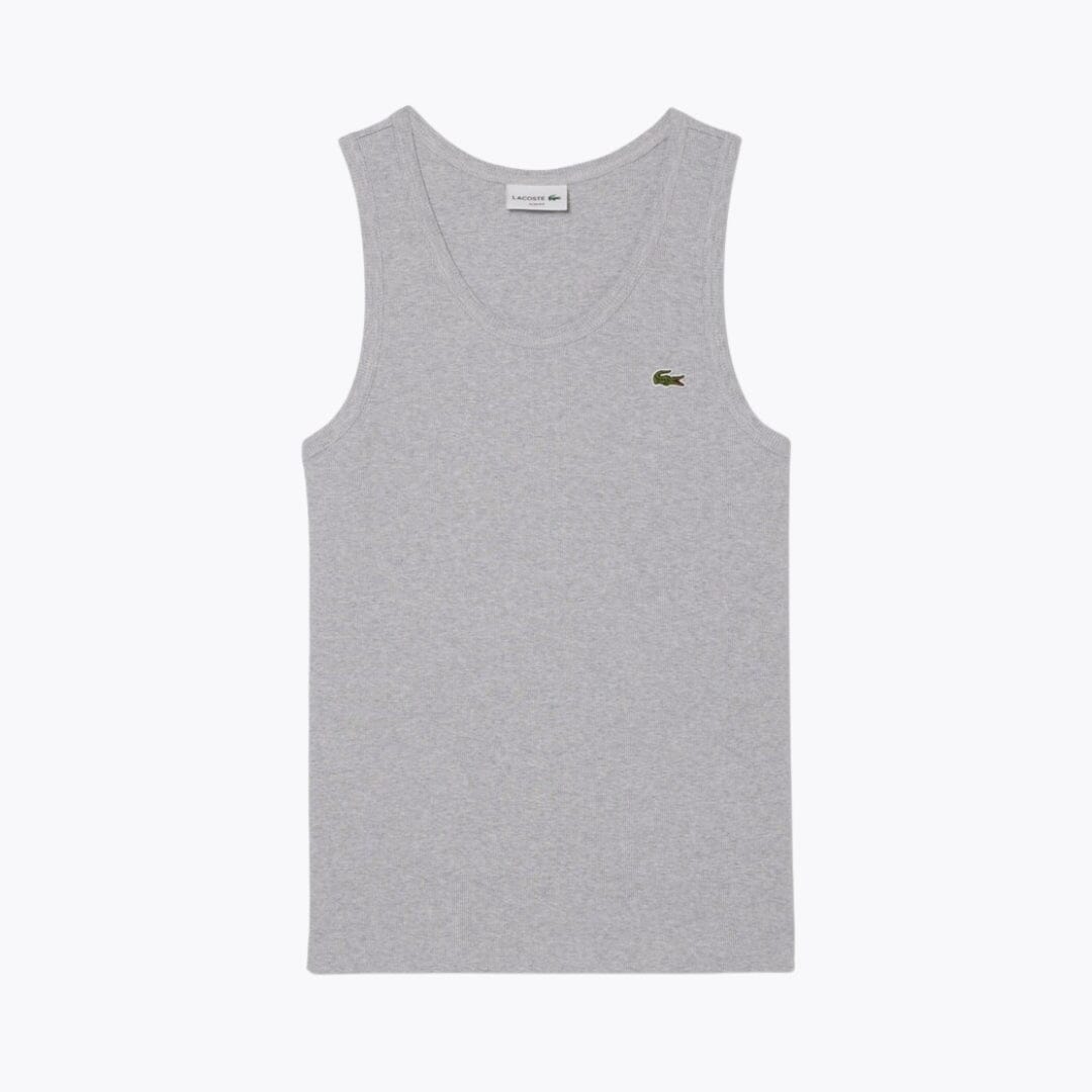 LC Slim Fit Ribbed Cotton Tank Top Lacoste Adelstein Light grey S