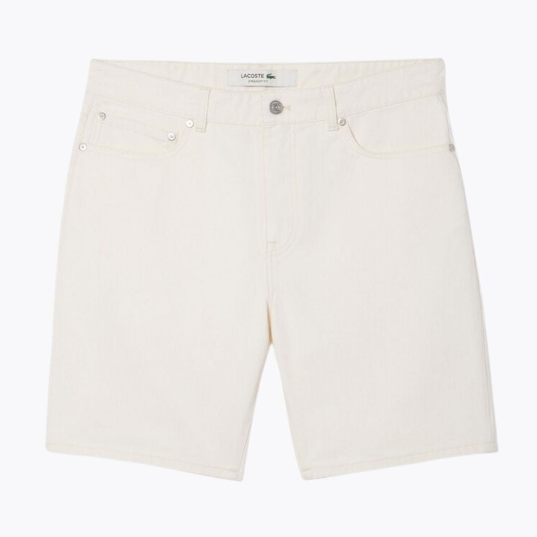 LC Straight Fit Denim Bermuda Shorts Lacoste Adelstein White S