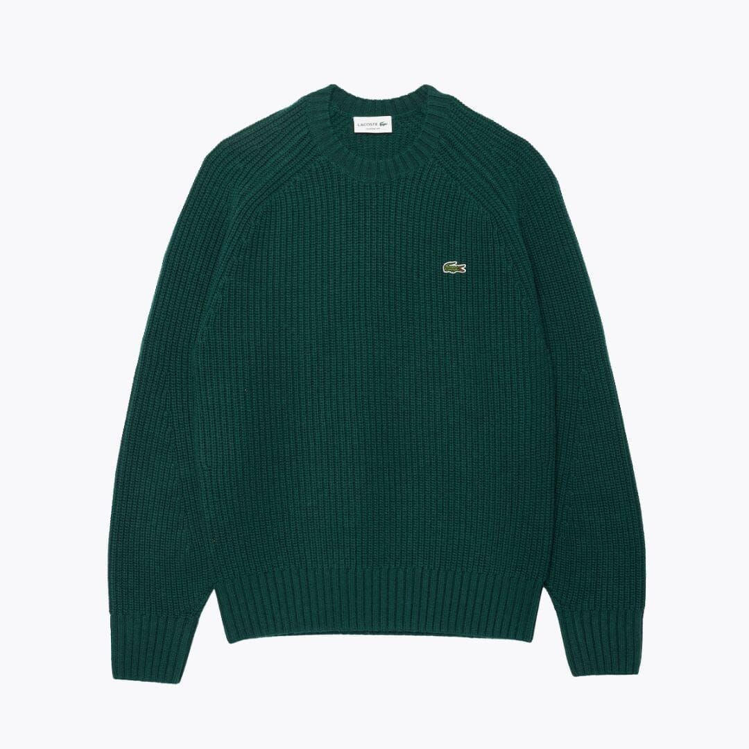 LC Thick Carded Wool Crew Neck Sweater Lacoste Adelstein Sinople green S