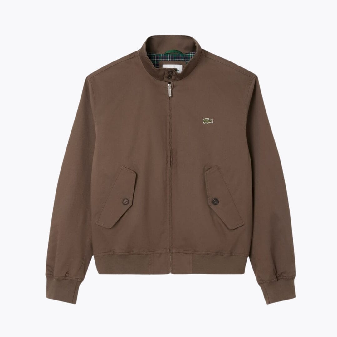 LC Water-Repellent Twill Harrington Jacket Lacoste Adelstein Brown S