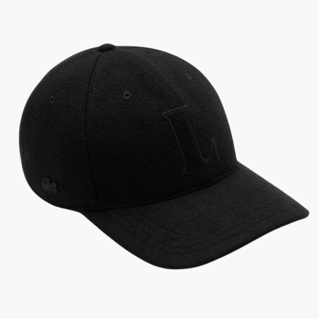 LC Wool Felt Baseball Cap Lacoste Adelstein Black