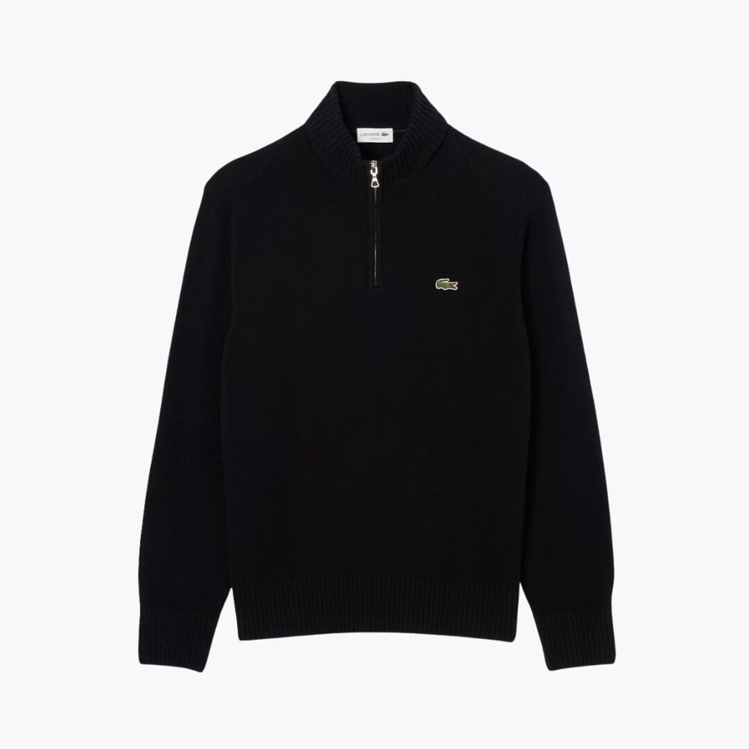 LC Zipped High Neck Carded Wool Sweater Lacoste Adelstein Black S