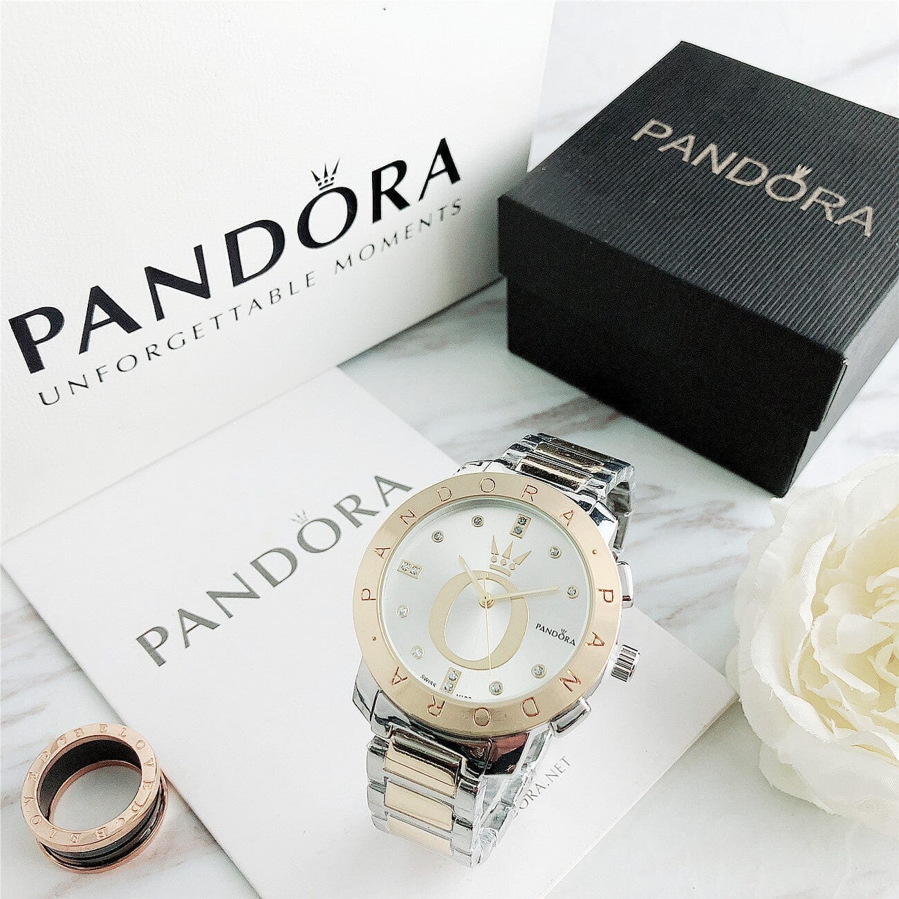 P A N D O R A Flyt Glamour Pandora Adelstein Gold White