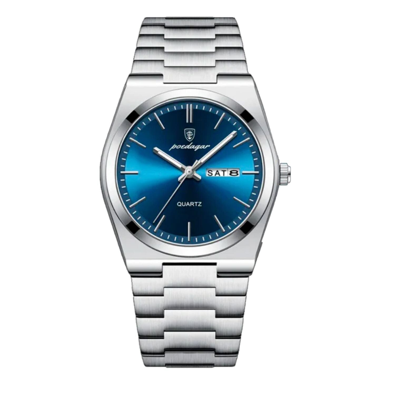 POEDAGAR Essenza 40mm Watch - Water Resistant | Stainless Steel Poedagar Adelstein Silver Blue