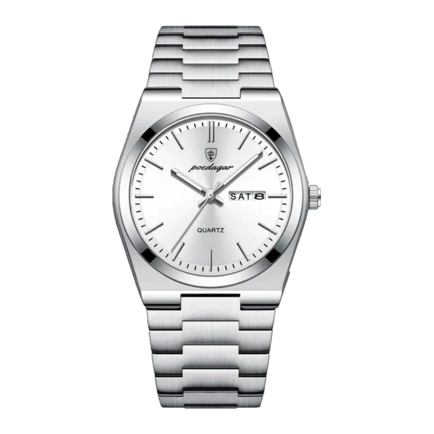 POEDAGAR Essenza 40mm Watch - Water Resistant | Stainless Steel Poedagar Adelstein Silver White