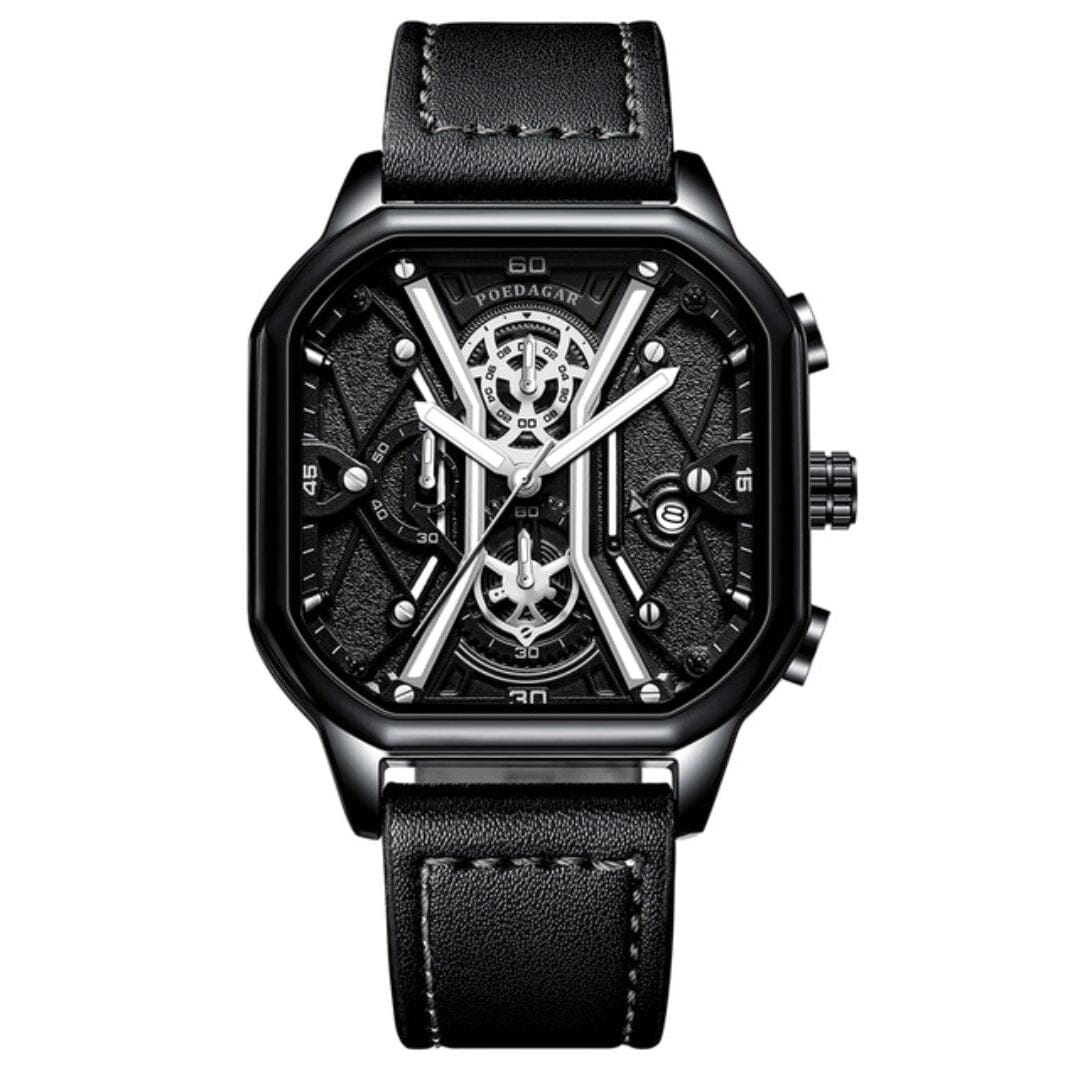 POEDAGAR Watch Regal Elegance Poedagar Adelstein Regal Black Silver