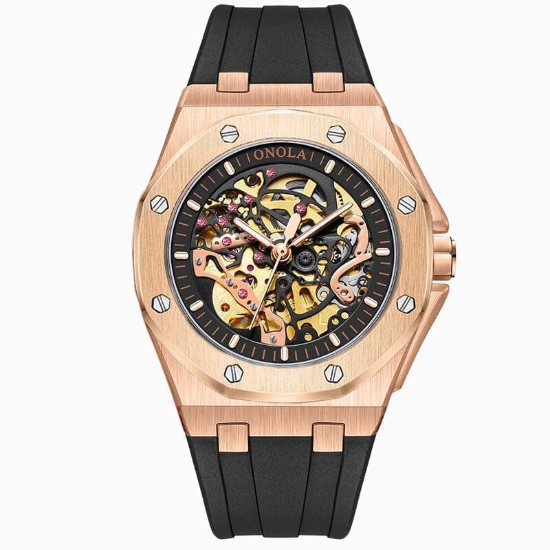 POEDAGAR Watch Skeleton Oak Poedagar Adelstein Rose