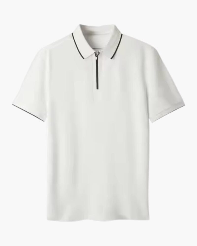 Ridgeway Zip Polo Adelstein Weiß XS
