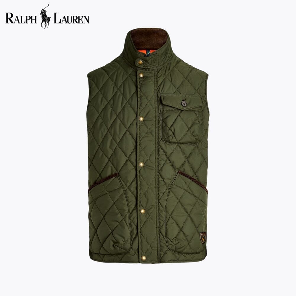 RL Beaton Quilted Utility Gilet Ralph Lauren Adelstein Olive Green S