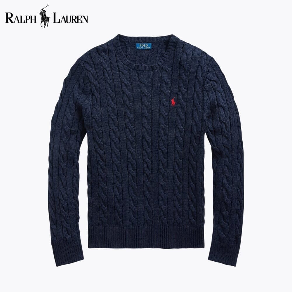 RL Cable-Knit Cotton Jumper Ralph Lauren Adelstein Navy Blue S