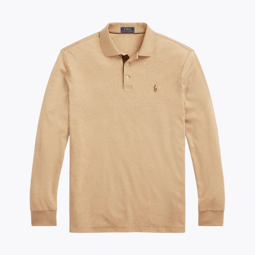 RL Classic Fit Soft Cotton Polo Shirt Ralph Lauren Adelstein Classic Camel Heather S