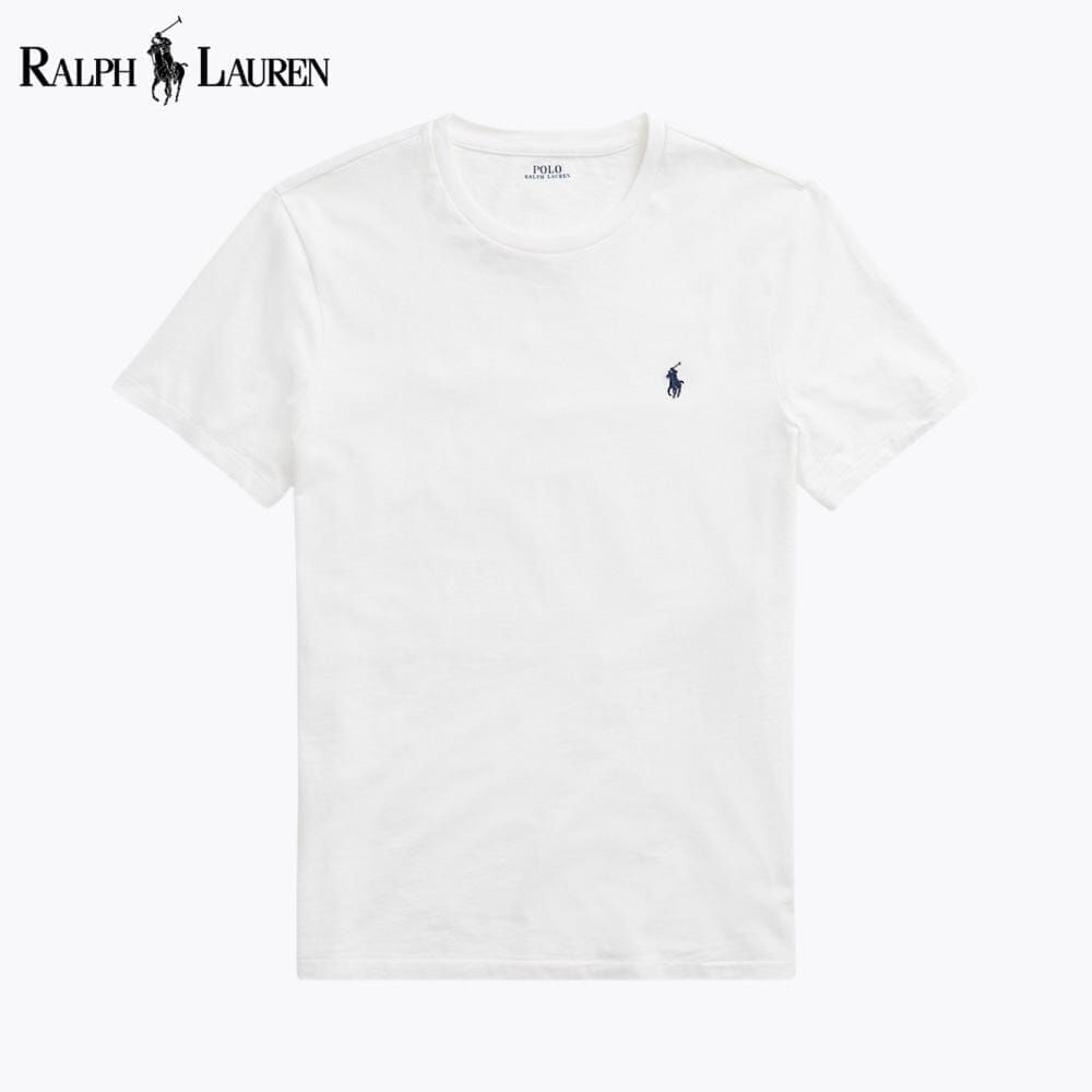 RL Custom Slim Fit Jersey Crewneck T-Shirt Ralph Lauren Adelstein White S