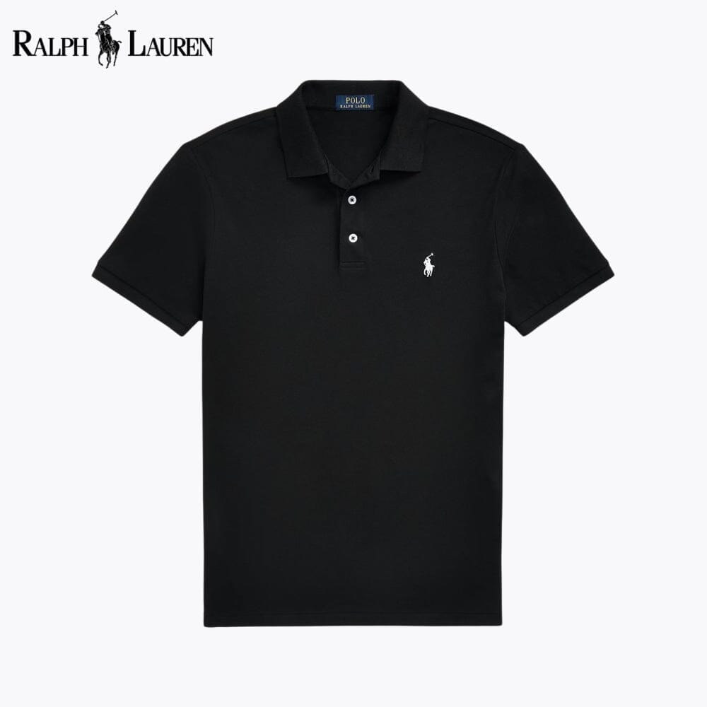 RL Custom Slim Fit Stretch Mesh Polo Shirt Ralph Lauren Adelstein Black S
