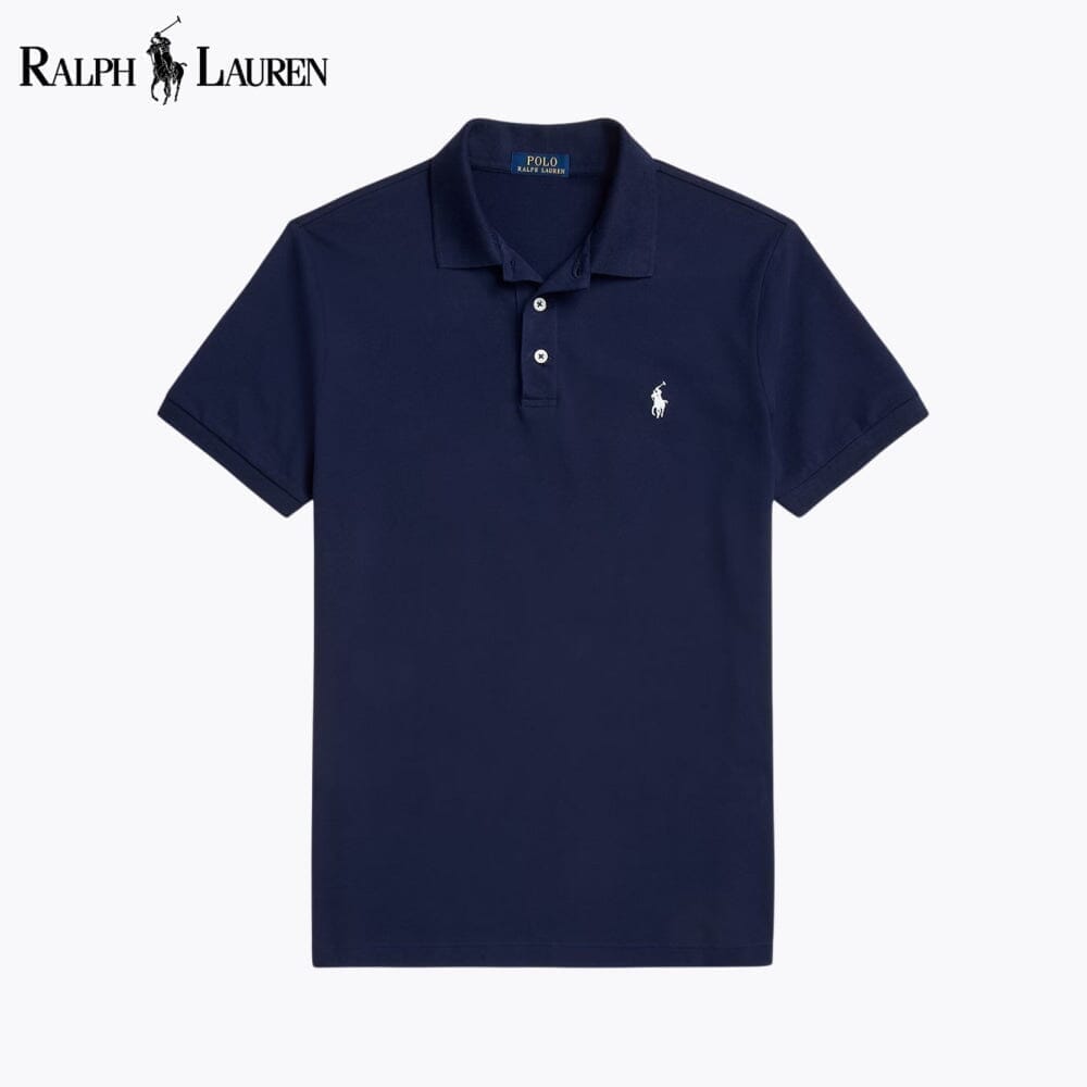 RL Custom Slim Fit Stretch Mesh Polo Shirt Ralph Lauren Adelstein Blue Navy S