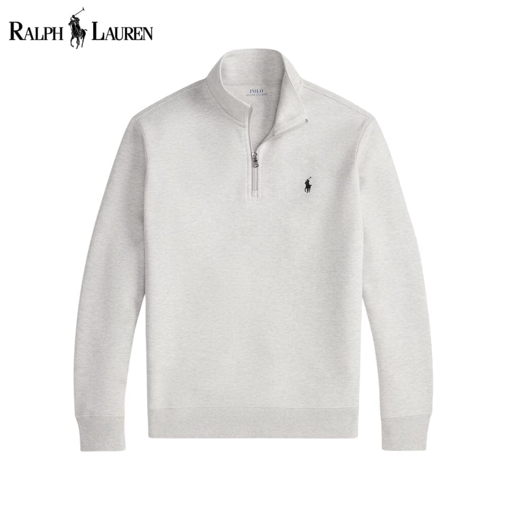 RL Double-Knit Mockneck Pullover Ralph Lauren Adelstein Light Sport Heather S