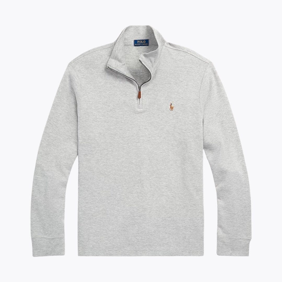 RL Estate-Rib Quarter-Zip Pullover Ralph Lauren Adelstein Andover Heather S