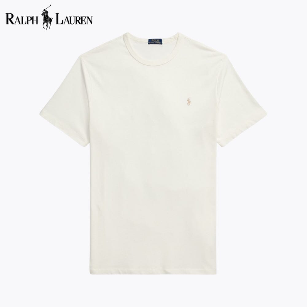 RL Jersey Crewneck T-Shirt Ralph Lauren Adelstein Cream S