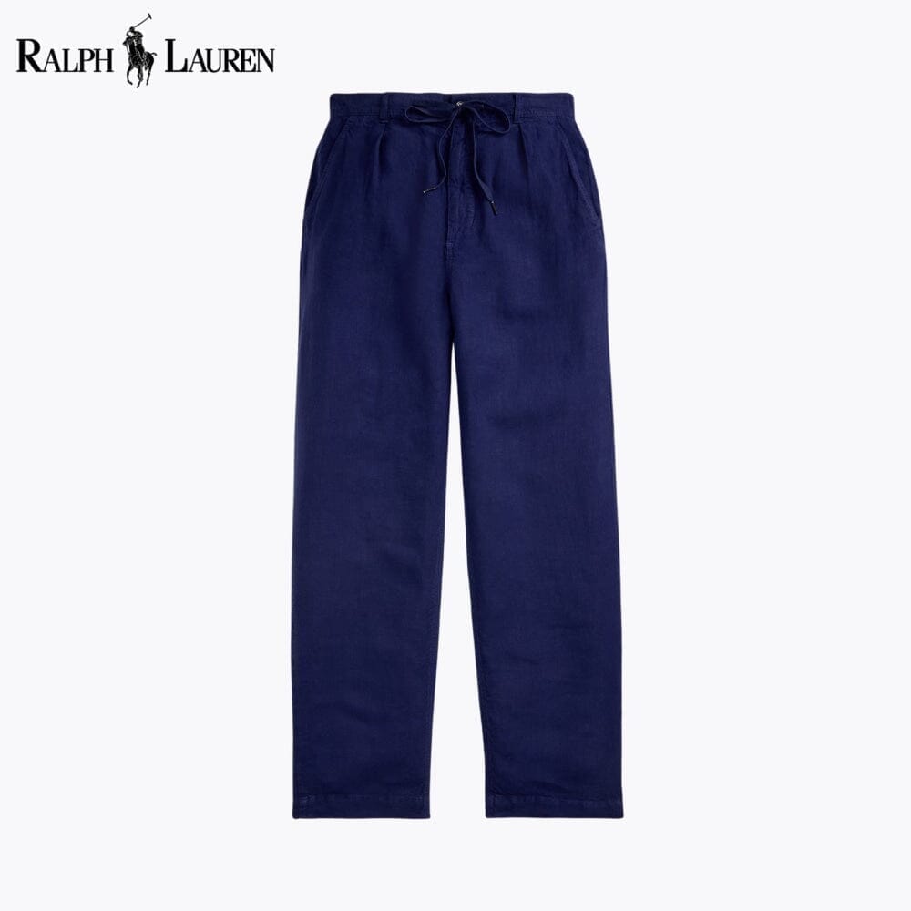 RL Lateef Relaxed Fit Pleated Linen Pant Ralph Lauren Adelstein Blue Navy 28