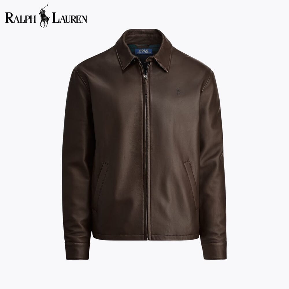 RL Leather Jacket Ralph Lauren Adelstein Bison Brown S