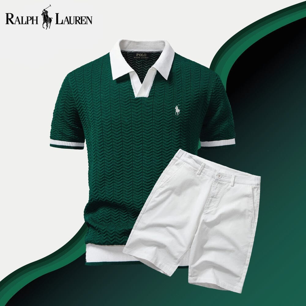 RL Old Money Polo Shirt + Shorts Set Ralph Lauren Adelstein Emerald Green S