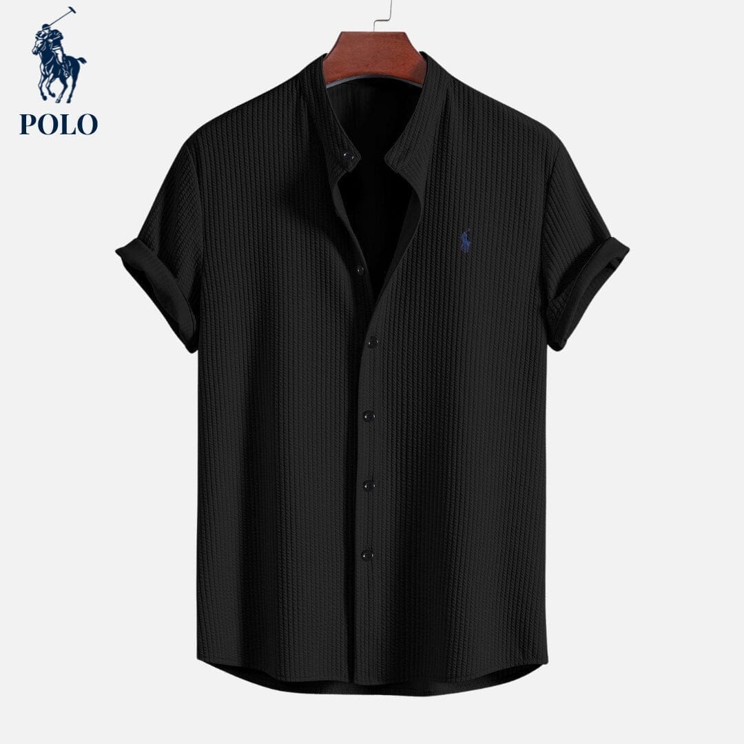 RL Polo Hampton Collar Shirt Ralph Lauren Adelstein Black S