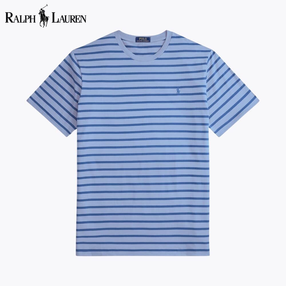 RL Striped Jersey Crewneck T-Shirt Ralph Lauren Adelstein Blue/Old Royal S