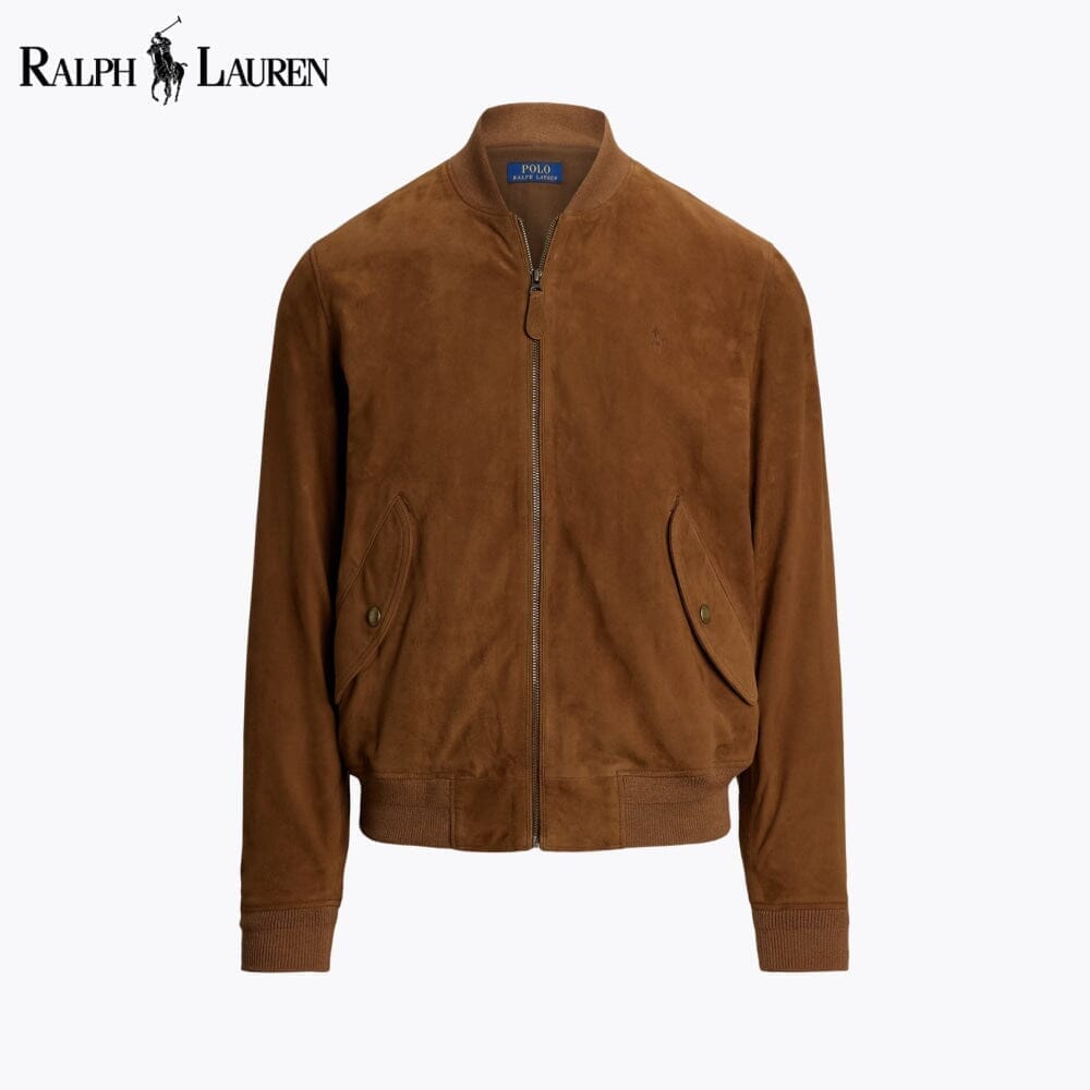 RL Suede Bomber Jacket Ralph Lauren Adelstein Country Brown S