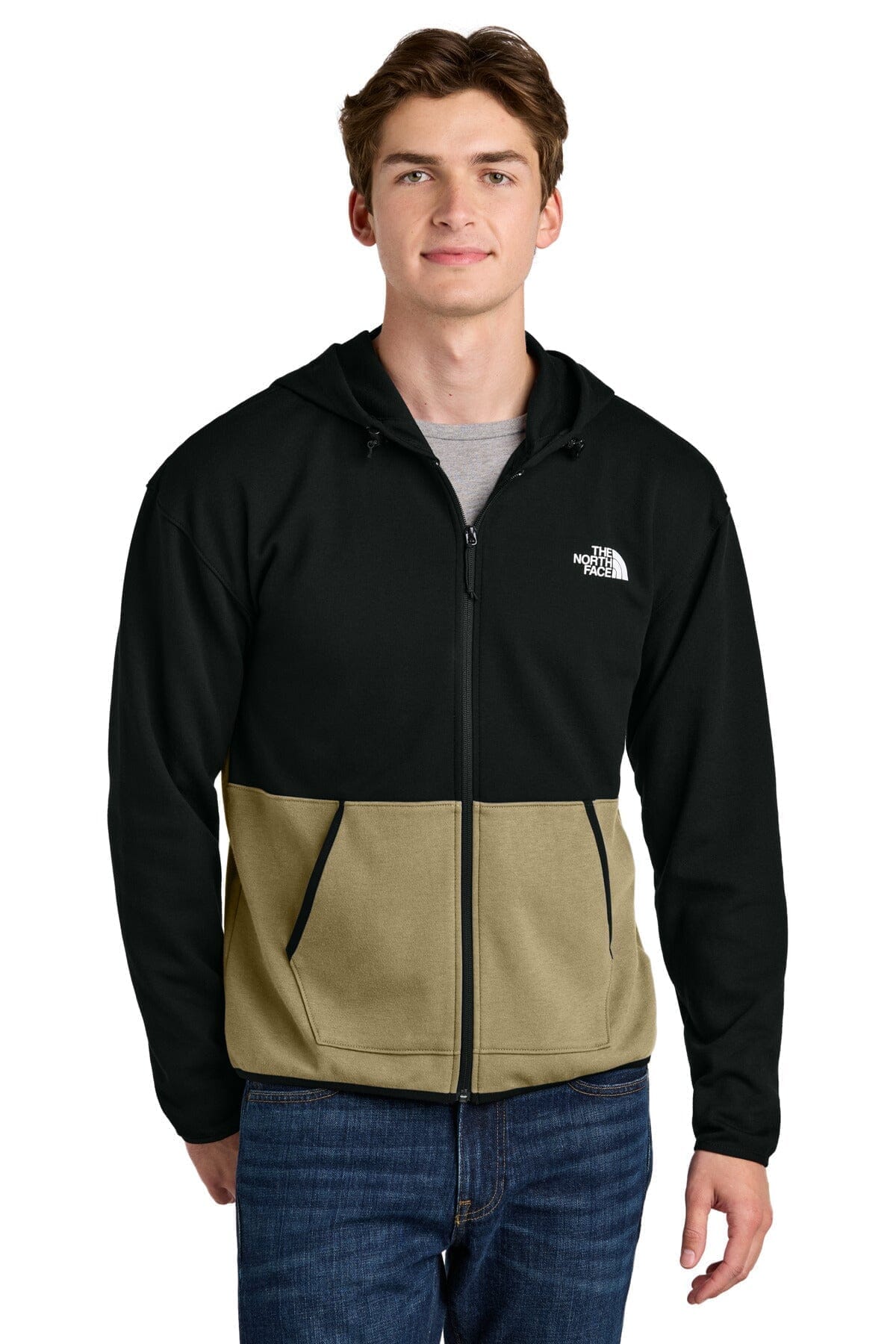 TNF Double-Knit Full-Zip Hoodie The North Face Adelstein Khaki Stone/ TNF Black S