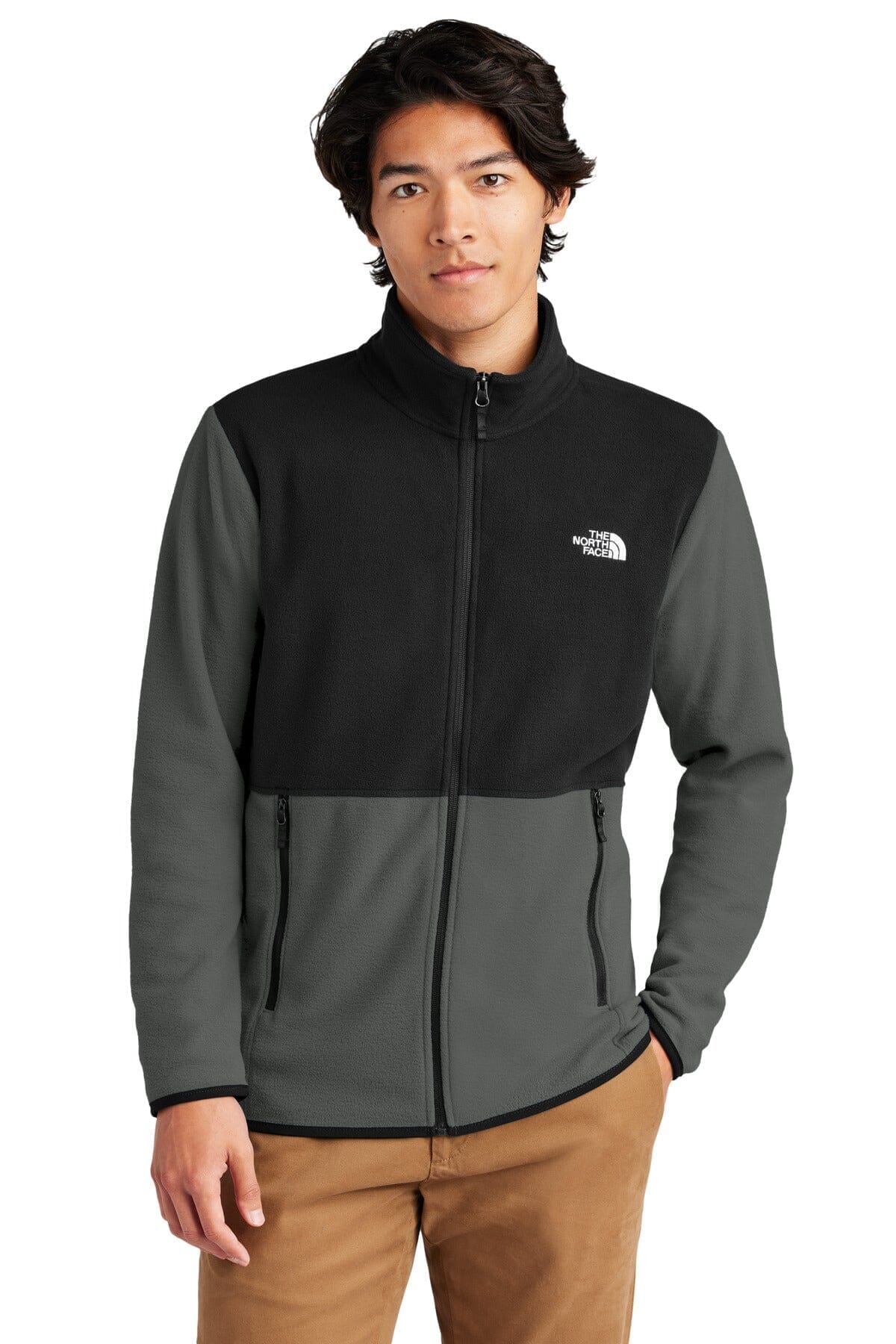 TNF Glacier Full-Zip Fleece Jacket The North Face Adelstein Asphalt Grey/ TNF Black S