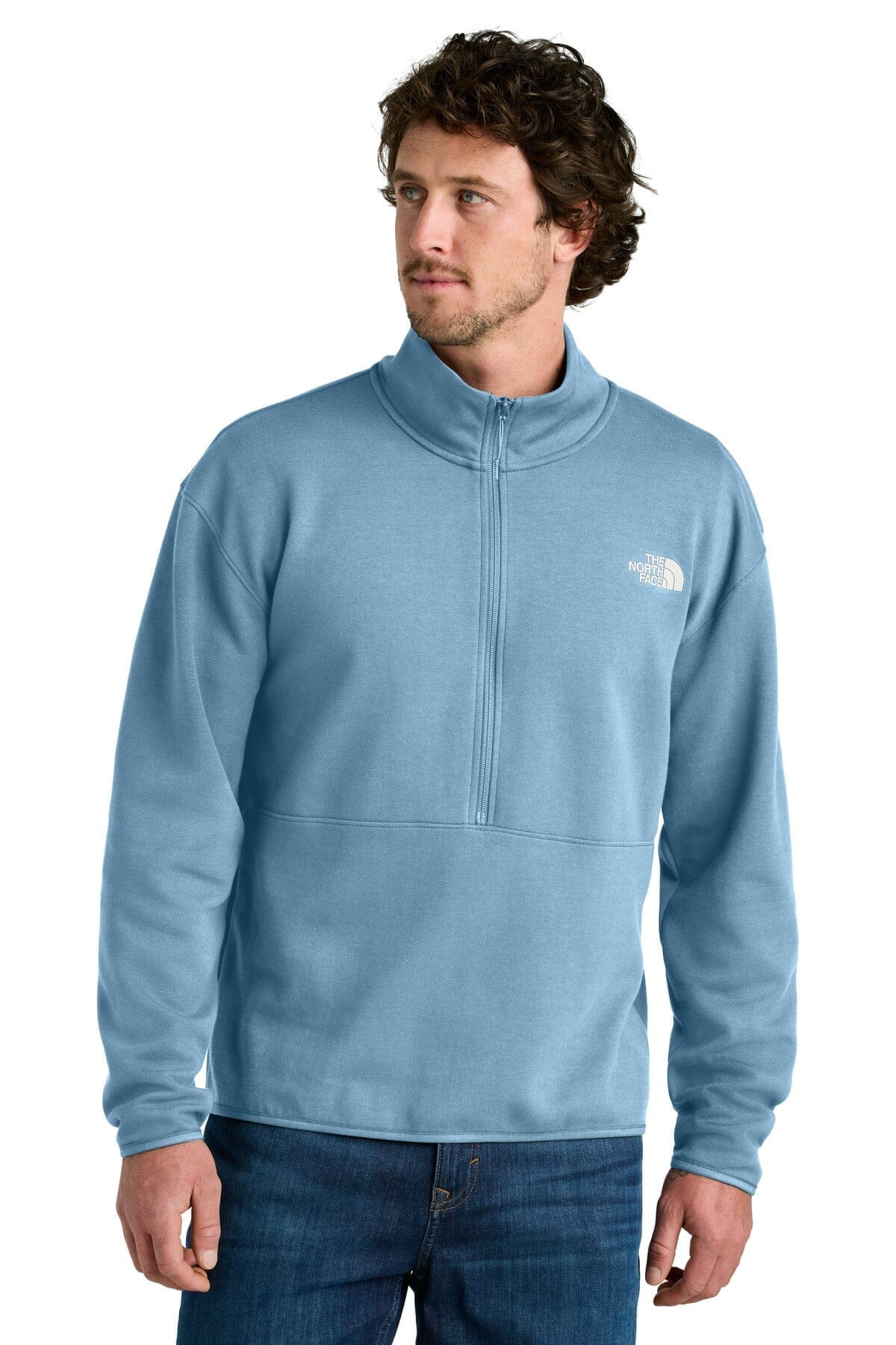 TNF Sleeve Logo Pullover Hoodie The North Face Adelstein Steel Blue S