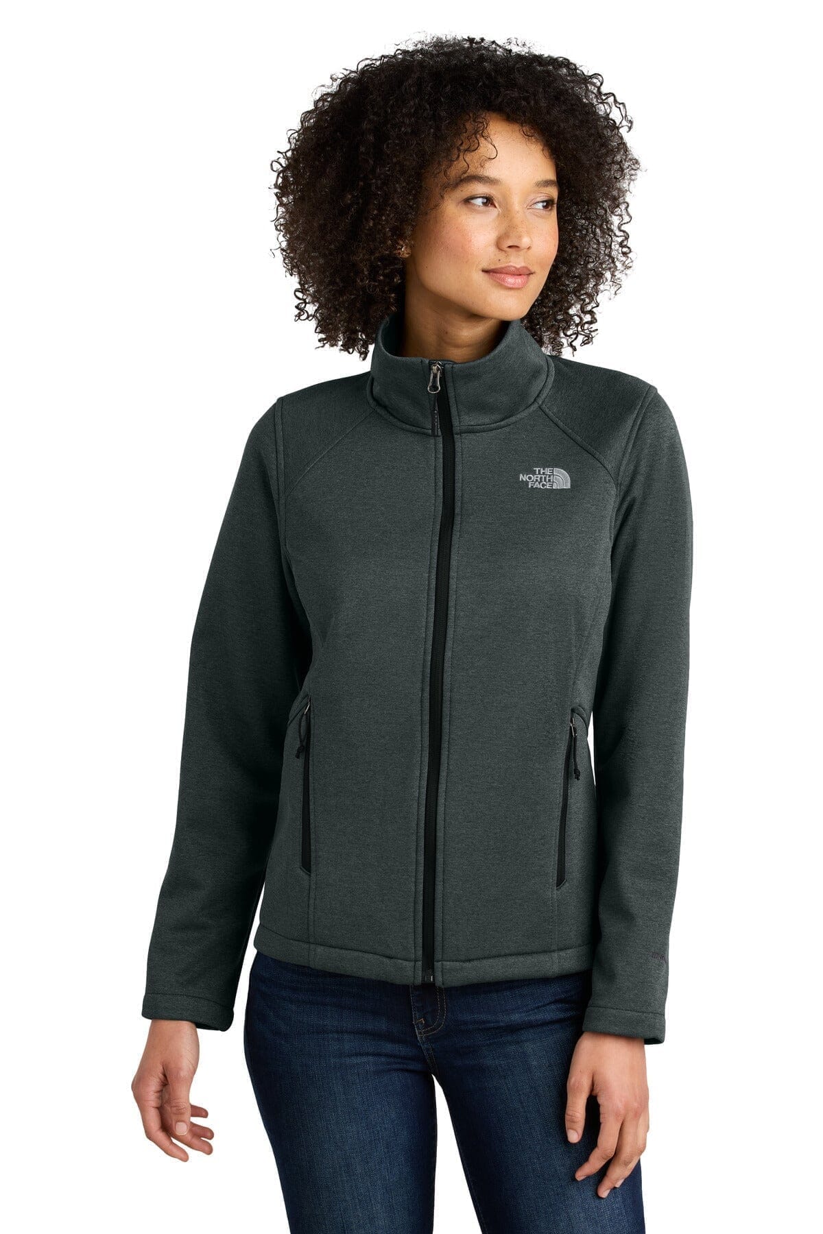 TNF Women's Chest Logo Ridgewall Soft Shell Jacket The North Face Adelstein TNF Dark Grey Heather S