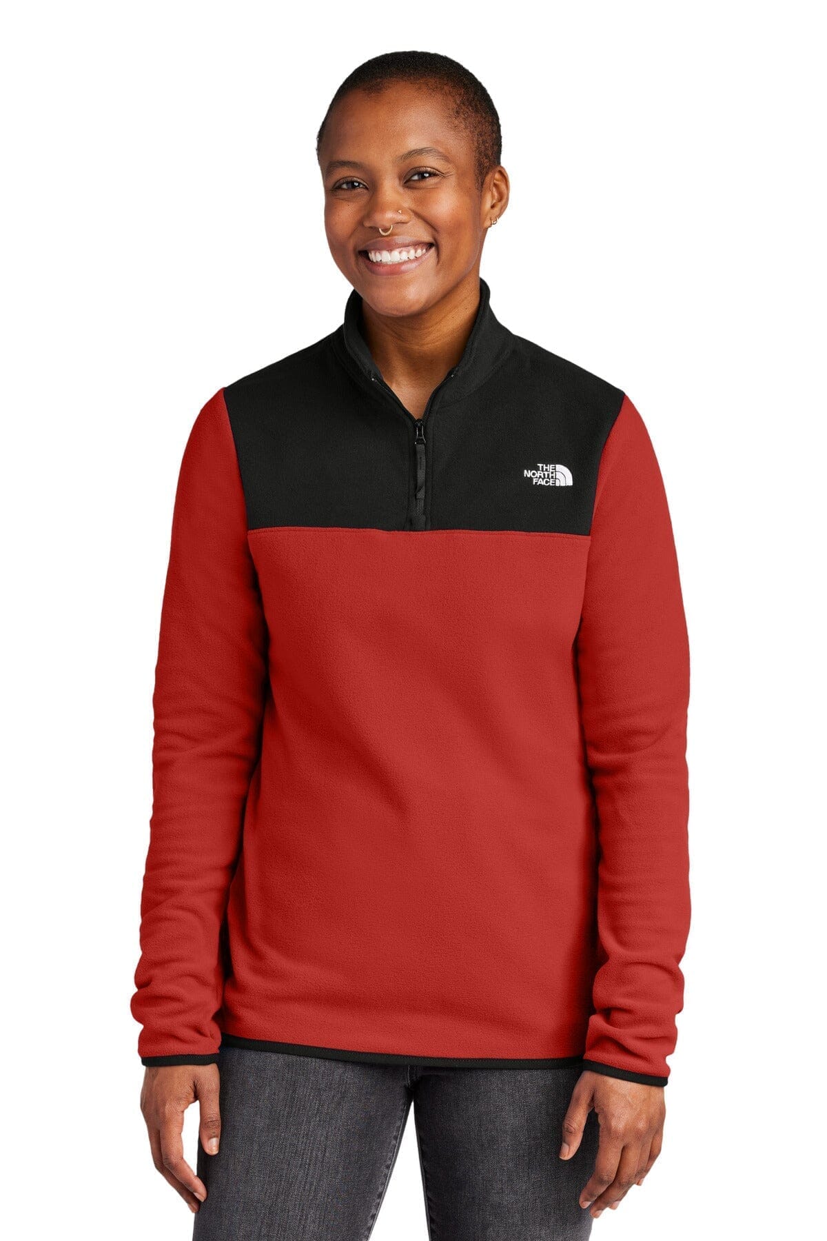 TNF Women's Glacier 1/4-Zip Fleece The North Face Adelstein Rage Red / TNF Black S