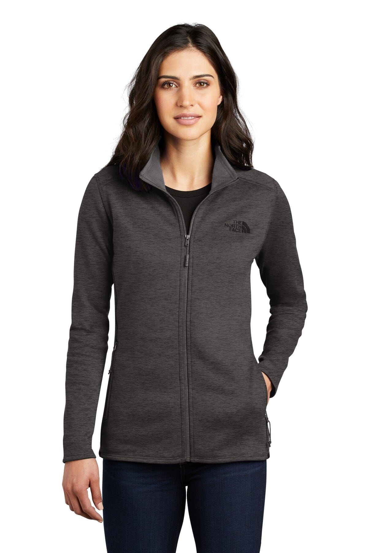 TNF Women's Skyline Full-Zip Fleece Jacket The North Face Adelstein TNF Dark Grey Heather S