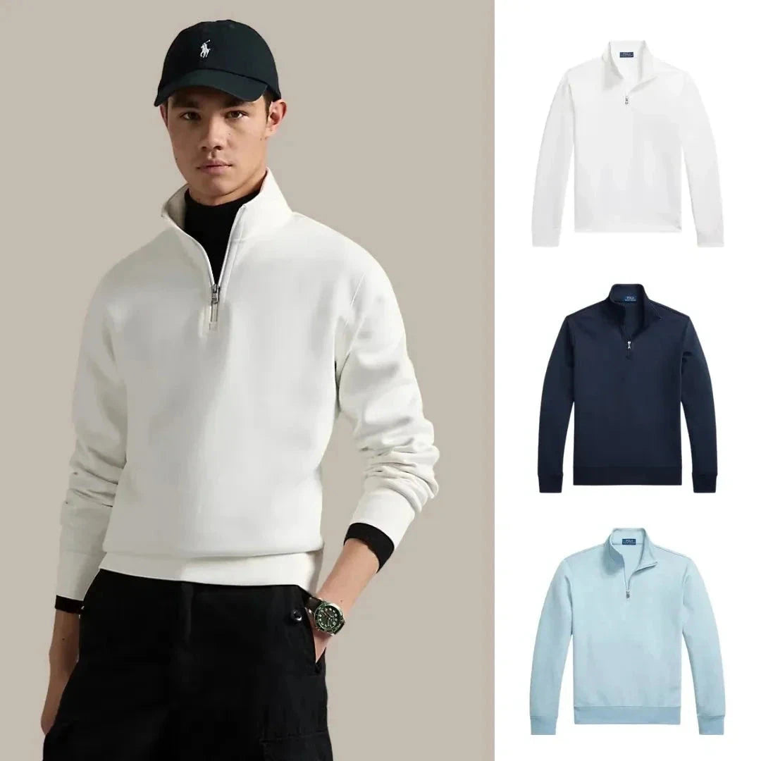 Kaufen Sie 1, erhalten Sie 3 – Bluse mit Verschluss Adelstein Weiß • Aviatorblau • Heideblau S 