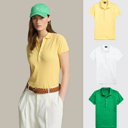 Kaufen Sie 1, erhalten Sie 3! Polo-Shirt-Set aus Piqué-Baumwolle Adelstein Gelb - Weiß - Dunkelgrün S 