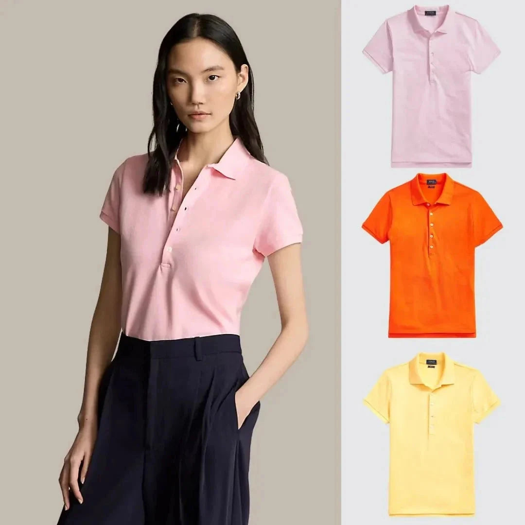 Kaufen Sie 1, erhalten Sie 3! Polo-Shirt-Set aus Piqué-Baumwolle Adelstein Rosa - Orange - Gelb S 