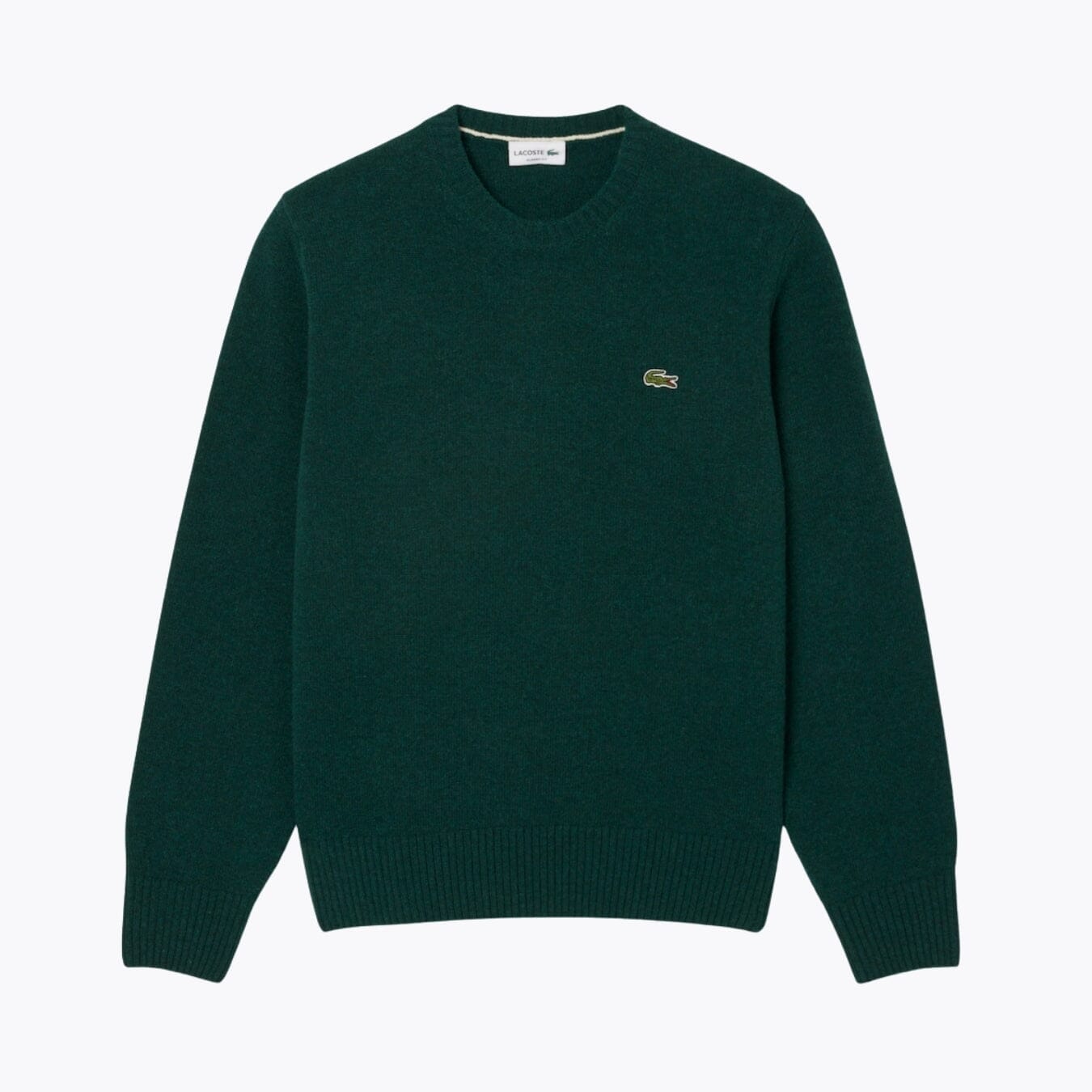 LC Carded Wool Crew Neck Sweater Lacoste Adelstein Sinople green S 