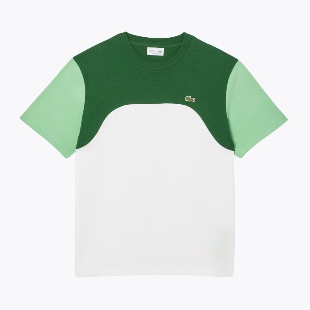 LC Cotton Jersey Colour-Block T-shirt Lacoste Adelstein White / green S 