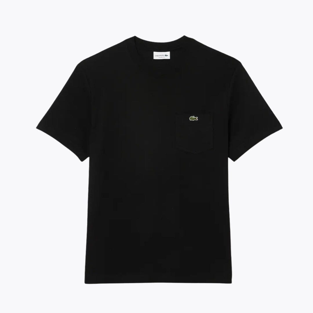 LC Cotton T-shirt with Breast Pocket Lacoste Adelstein Black S 